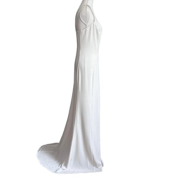 NWT IEENA FOR MAC DUGGAL WHITE RHINESTONE LONG EVENING FORMAL DRESS - 14 - Picture 3 of 15